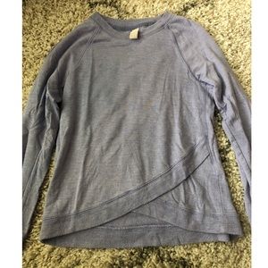 Athleta girl sz M purple crossover long sleeve top